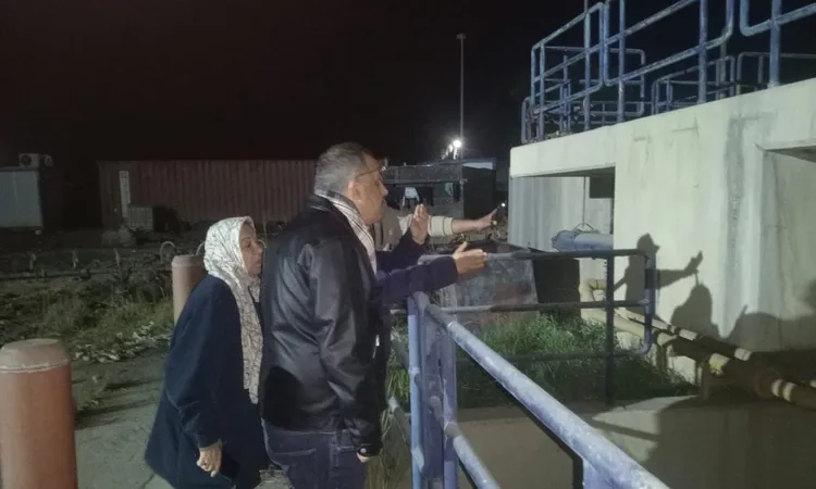 رئيس شركة مياه محافظات القناة يتفقد محطة العكرة بالقنطرة غرب خلال جولة ليلية مفاجئة