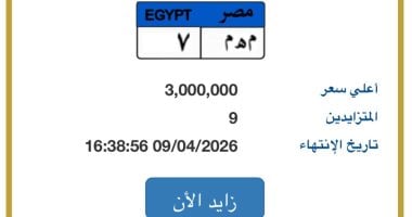 أونلي ليبانون : 9 أشخاص يزايدون على لوحة «م هـ م – 7» المميزة بسعر يصل لـ 3 ملايين جنيه