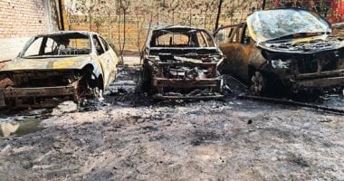 أونلي ليبانون : الصور الأولى لتفحم 6 سيارات واحتراق 4 أخرى في حريق جراج سيارات بالزقازيق