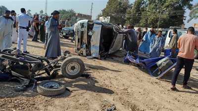 أونلي ليبانون : مصرع شخصين وإصابة 12 آخرين في تصادم ميكروباص وتروسيكل بأسيوط