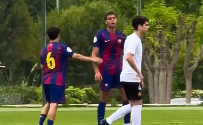 هاتريك حمزة عبد الكريم في مباراة برشلونة ومونت كارلو بالدوري الإسباني للشباب