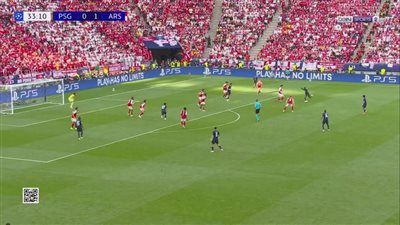 ارسنال.. ملخص اهداف ونتيجه مباراة آرسنال وباريس سان جيرمان في نهائي دوري أبطال أوروبا بعد مرور 35 دقيقة