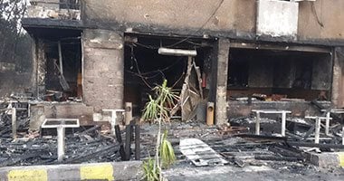 إخماد حريق نشب داخل مطعم فى فيصل