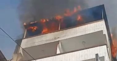 نشوب حريق بالطابق العلوي لأحد الفنادق في حي الشرق ببورسعيد