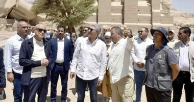 وزير السياحة والآثار ومحافظ الأقصر يتفقدان ترميمات معبد الرامسيوم.. ومشروع مصرى كورى مشترك لإحياء أبرز معابد الملك رمسيس الثانى ضمن اتفاقية تعاون بين الأعلى للآثار والجامعة الوطنية الكورية للتراث الثقافى.. صور