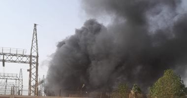 اندلاع حريق بمحطة كهرباء عنيبة فى نصر النوبة بأسوان