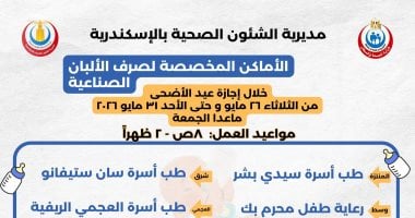 صحة الإسكندرية تعلن أماكن صرف لبن الأطفال خلال عيد الأضحى المبارك