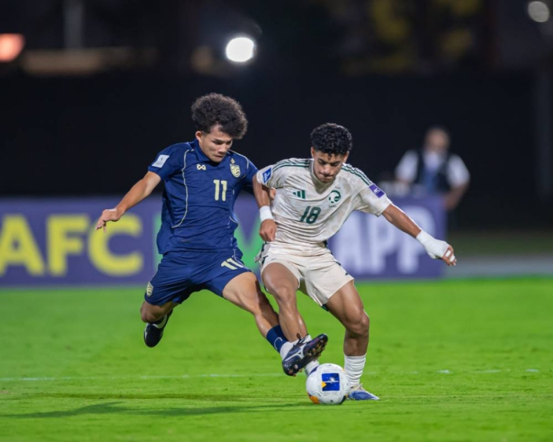 كأس آسيا تحت 17 عامًا: الأخضر يفوز على تايلاند بنتيجة (2 – 0)