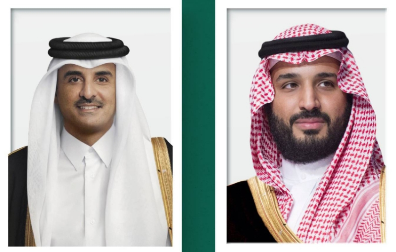 ولي العهد وأمير قطر يبحثان تطور الأوضاع في المنطقة
