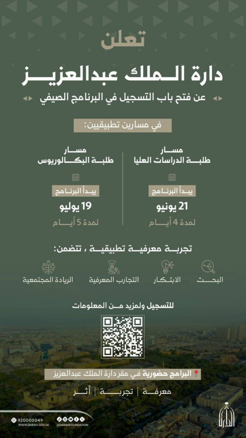 “الدارة” تطلق النسخة الثانية من برنامجها الصيفي لطلبة الجامعات