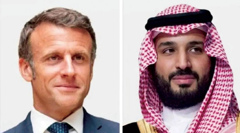 ولي العهد يبحث مع الرئيس الفرنسي تطور الأوضاع في المنطقة