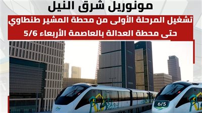 النقل تعلن تشغيل المرحلة الأولى من مونوريل شرق النيل بعد غد الأربعاء