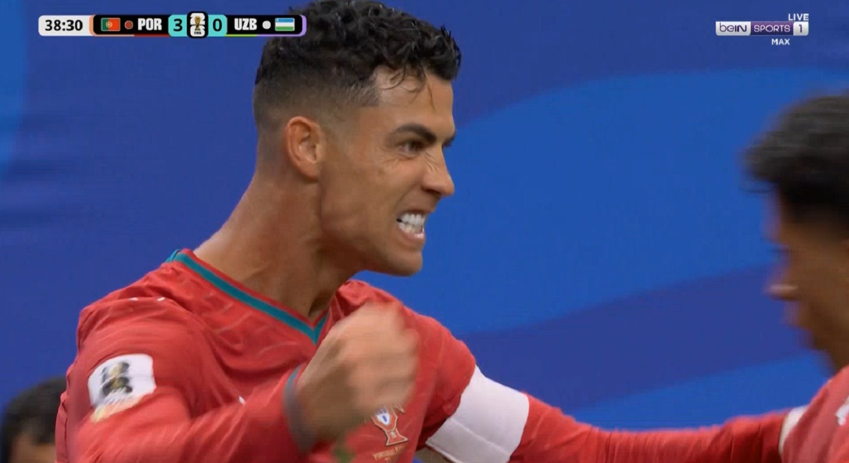هدف كريستيانو رونالدو الثاني في مرمي اوزبكستان بكأس العالم