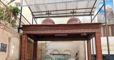 كنيسة العذراء والشهيد أبانوب الأثرية فى الغربية.. المحطة الخامسة لمسار العائلة المقدسة بسمنود.. ترميم حامل الأيقونات وكرسى المطران.. وإنشاء برجولة لحماية ماجور السيدة العذراء وبئر الماء المقدس