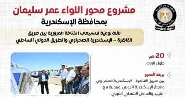 مجلس الوزراء: محور اللواء عمر سليمان شريان حيوى لتعزيز شبكة الطرق بالإسكندرية