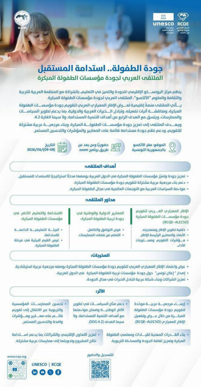 تونس تحتضن ملتقى لرسم مستقبل جودة الطفولة المبكرة في العالم العربي