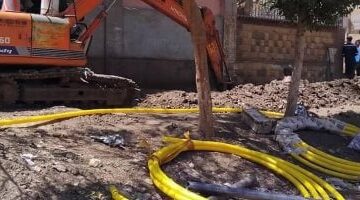 تنفيذ شبكة الغاز الطبيعي بقريتي كوم حلين والغنيمي بمركز منيا القمح