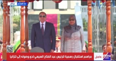 مراسم استقبال رسمية للرئيس عبد الفتاح السيسى لدى وصوله إلى تنزانيا