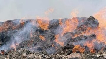 حريق يلتهم كميات من محصول الكتان بقرية ميت هاشم بالغربية
