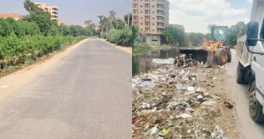 رفع 70 طن مخلفات وزراعة 600 شجرة بطريق الحبس فى أبو النمرس لتحسين المظهر الحضارى