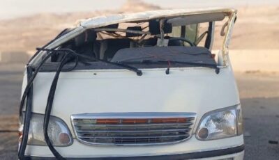 إصابة 11 شخصا في انقلاب ميكروباص بطريق العين السخنة