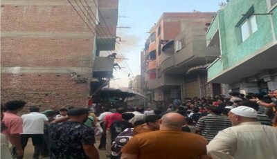 إصابة شخص في حريق شقة سكنية بقليوب| صور