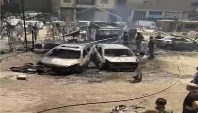 حريق جراج يهز نزلة “أم بيومي”.. وتفحم 4 سيارات والحماية المدنية تسيطر| صور