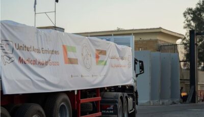 عبور 75 شاحنة مساعدات إماراتية إلى قطاع غزة