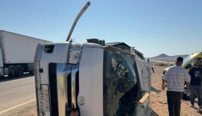 التفاصيل الكاملة لإصابة 14 من أبناء بورسعيد في انقلاب ميكروباص بطريق نخل