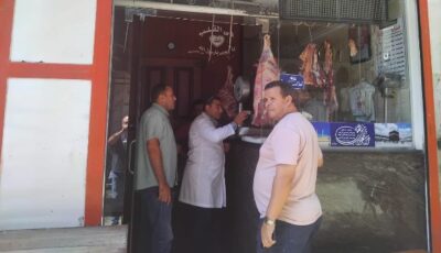 حملة تفتيشية مكثفة على شوادر بيع اللحوم ومحال الجزارة والأسماك بفاقوس لضبط الأسواق