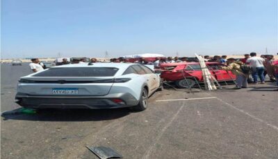 مصرع قائد سيارة في حادث تصادم أعلى طريق الواحات بالجيزة