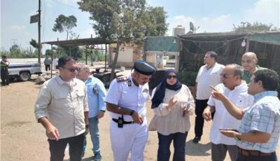 لجنة بمرور الغربية والطرق تعاين محَور كفر ديما بالطريق الزراعي السريع