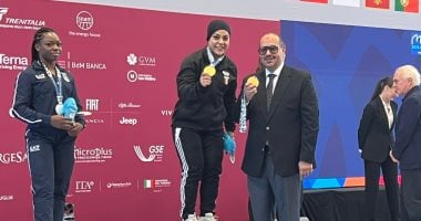 سارة سمير تحصد الذهبية الثانية فى دورة ألعاب البحر المتوسط بحضور رئيس اللجنة الأوليمبية
