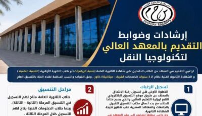 شروط القبول بالمعهد العالي لتكنولوجيا النقل بوردان